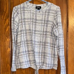 JoyLab Gray Tie Front Long Sleeve Sweatshirt